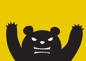 くま出没注意のイラスト
