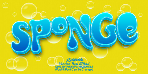 Sponge Vector Text Effect Editable Alphabet Clean Wash Soap