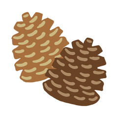 松ぼっくりのベクター手書きイラスト