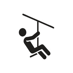Zip line icon, Person Riding Zip line Icon © Arju