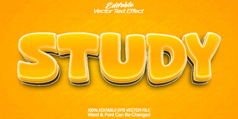 Study Vector Text Effect Editable Alphabet Study Class Notebook