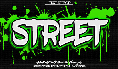 Street Vector Text Effect Editable Alphabet Green Hip Hop Rap