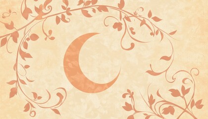 Floral Crescent Moon Design.