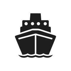 Ship Front View Icon, Ship icon, Cargo ship icon
