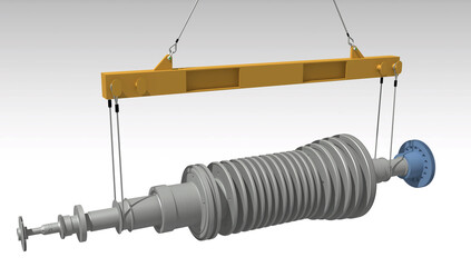 steam turbine rotor lifting 3D illustartion © Richard