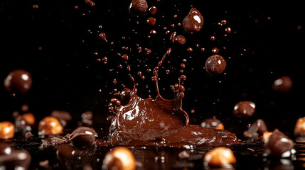 Celebrating National Chocolate Day with a splash of rich melted chocolate and nuts