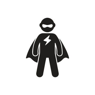 recommend clip art: Superhero icon, Person wearing a cape icon, Superhero wearing a cape lifting weights icon
