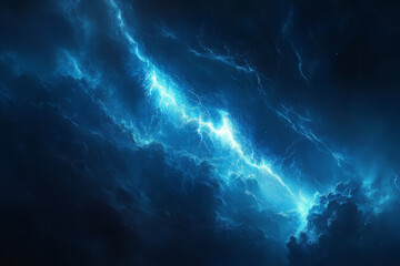 Enchanted Realms: The Mystical Dance of Blue Lightning in Fantasy Landscapes