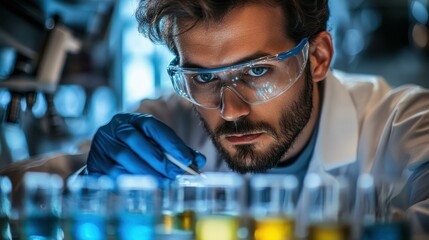 A technician conducts a stress test in a lab, ensuring product durability and quality with a clean, organized backdrop.