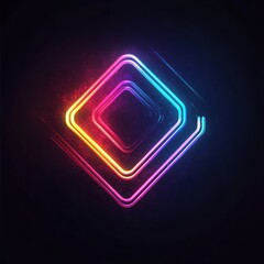Neon Diamond:  A vibrant and modern abstract design with neon glowing lines forming a diamond shape, creating a futuristic and energetic feel.  