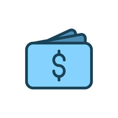 Wallet icon. Billfold icon. Business and finance icon. E-commerce and shopping icon