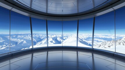 Fototapeta premium A stunning collage of landscapes and cityscapes fills the screens, showcasing dream travel spots in a modern room.