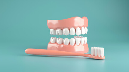 Enhance dental care skills with a toy jaw model and electric toothbrush for effective oral hygiene practice.