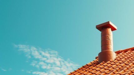 Naklejka premium Discover stunning roof designs and home structures set against a clear blue sky. Ideal for any construction project inspiration.