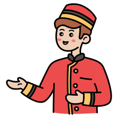 Bellhop Doodle Illustration