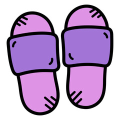 Slippers Doodle Illustration