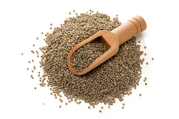 close up a spoonful of black millet