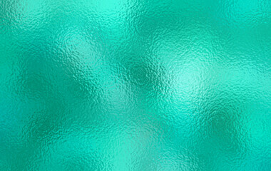 green turquoise Foil Texture Background with Glass Effect or sea green glass texture. Emerald background. Trendy template for holiday designs, birthday. 