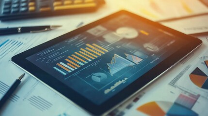 Data Analysis on Digital Tablet with Graphs and Charts