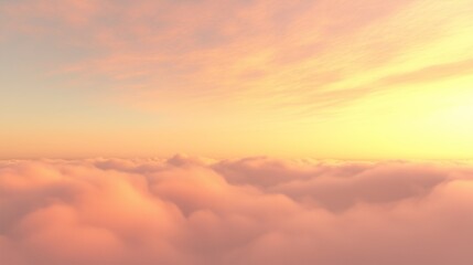 Sky hues pink orange delicate clouds drifting softly cinematic fog serene atmosphere. AI generated