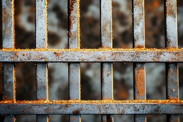 Close Up of Rusty Metal Bars in an Old Prison Cell
