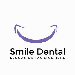 smile dental logo design element vector template