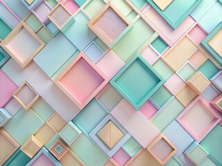 Abstract Pastel Background with Lines and Squares - Aerial Photography