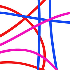 Abstract Colorful Line Art Composition