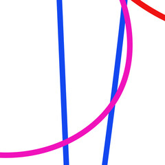 Abstract Colorful Line Art Composition