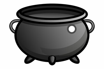 Witch halloween cauldron sign silhouette symbol icon on background