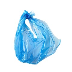 Fototapeta premium Blue plastic bag isolated on white background.