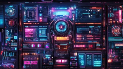 Futuristic Neon Technology Interface Background