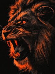 Naklejka premium Powerful Lion Artwork
