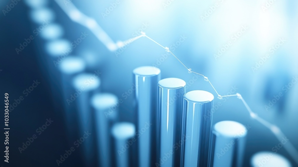 Poster modern data visualization with graph and bar chart