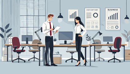 Concept vector illustration of a business situation.