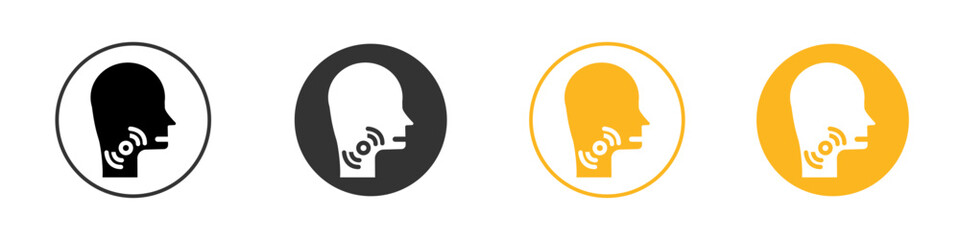 Sore throat icon black and white vector outline sign