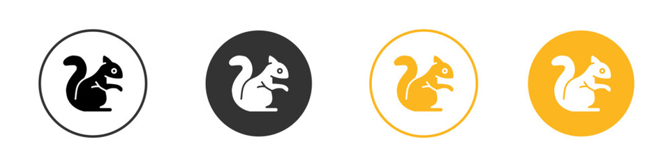 squirrel icon black and white vector outline sign