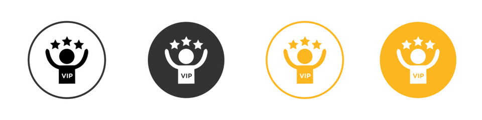 Fototapeta premium VIP person icon black and white vector outline sign