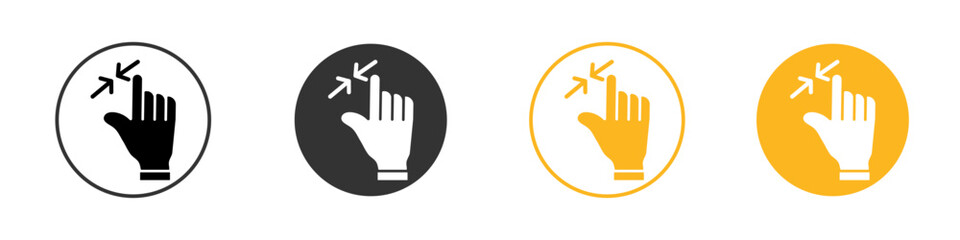 Zoom Gesture icon black and white vector outline sign