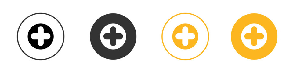 Add Icon black and white vector outline sign