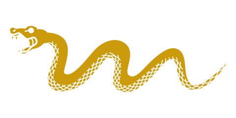 Snake moving in a wavy shape - Year of the snake 2025 clip art