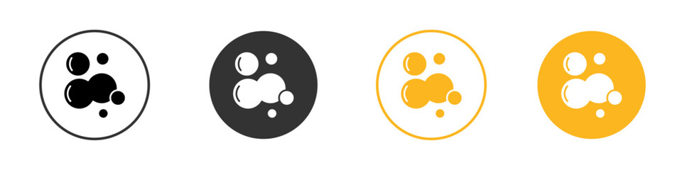 Fototapeta premium Bubbles and foam icon black and white vector outline sign