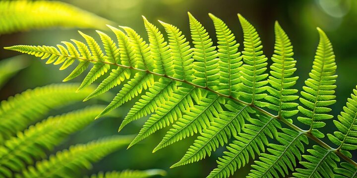 Close-up green frond of hayscented fern at Belding Preserve, Vernon, Connecticut