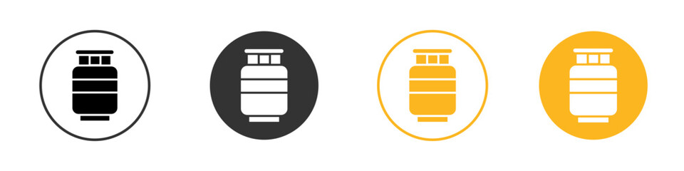 Gas cylinder icon black and white vector outline sign
