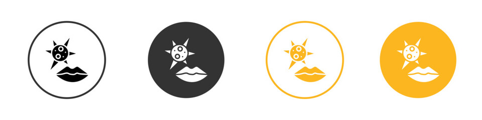 Herpes virus icon black and white vector outline sign