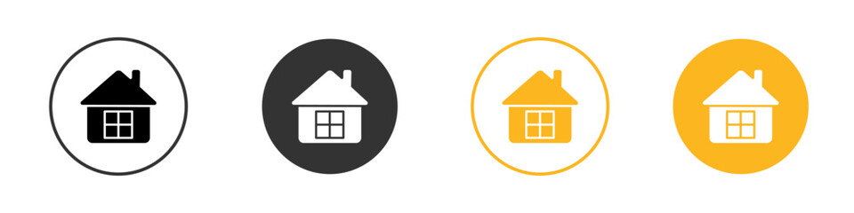 Home icon black and white vector outline sign