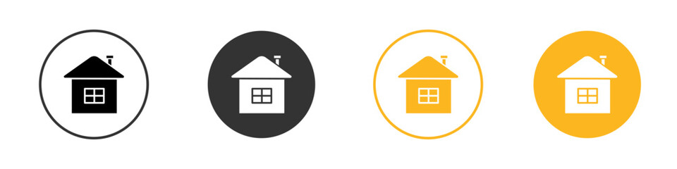 Home icon black and white vector outline sign