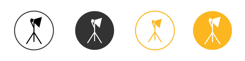 photography lighting icon black and white vector outline sign