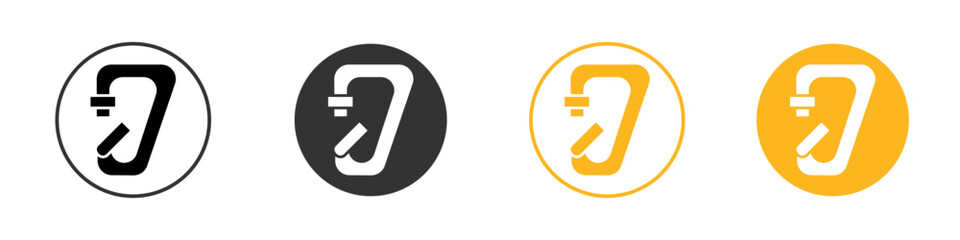 Rope Hook icon black and white vector outline sign