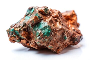 copper ore on white background, copper rock